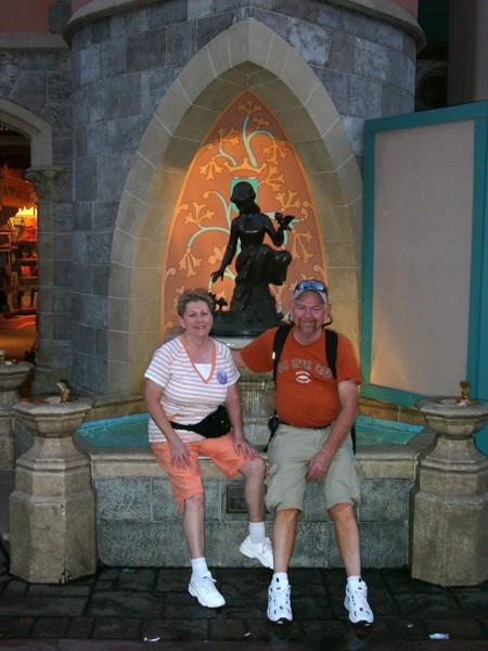 Linda and Larry at Cinderella Fountain.JPG